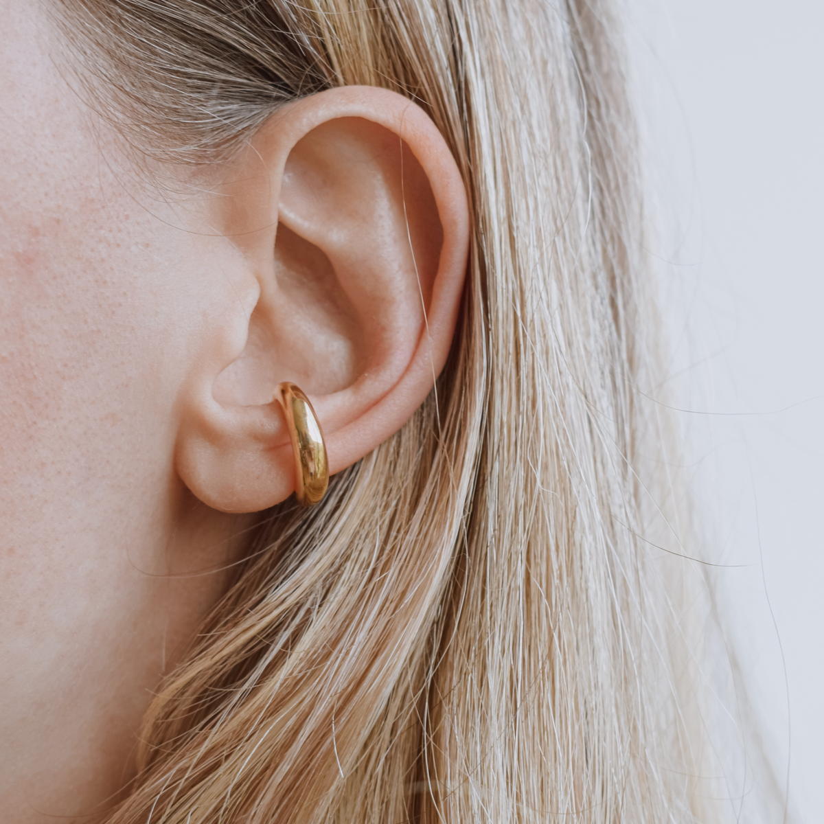 Beaded Ear Cuff Cartilage Hoop Earrings - Gold Plated - Oak & Luna